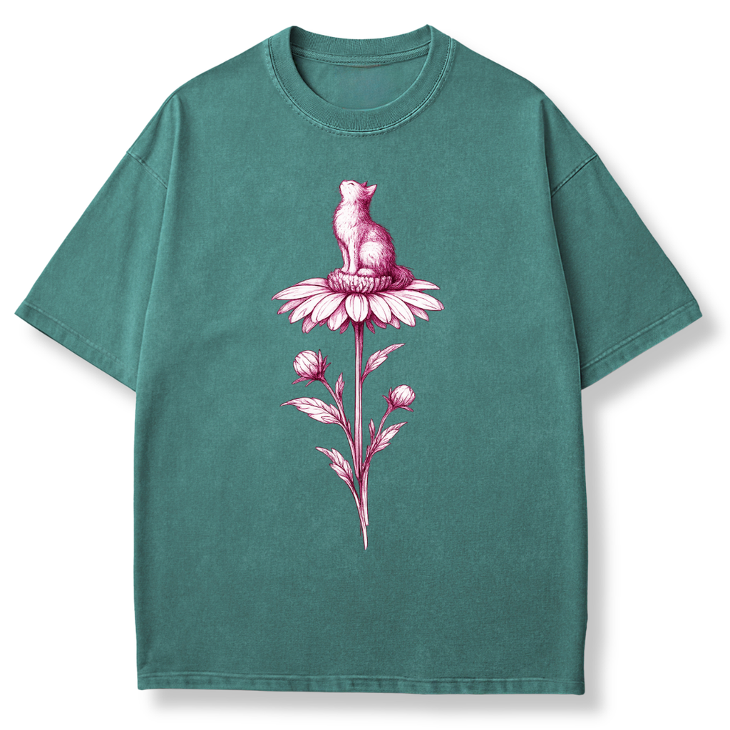 Pink Flower Sketch T-shirt