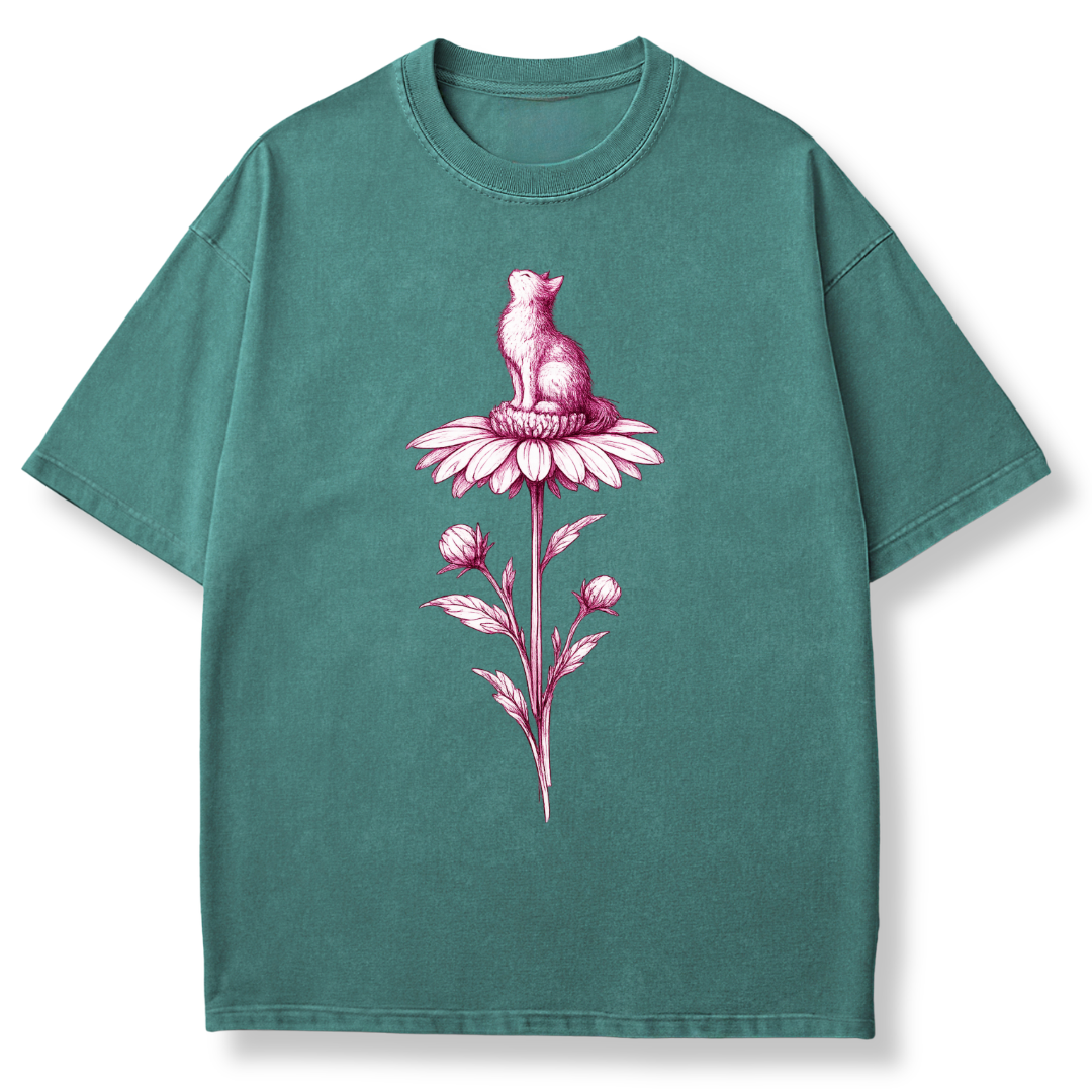 Pink Flower Sketch T-shirt