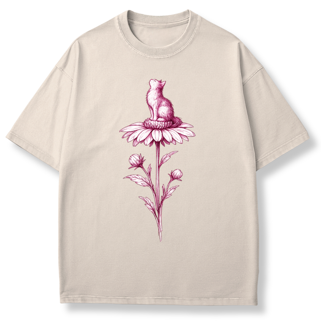 Pink Flower Sketch T-shirt