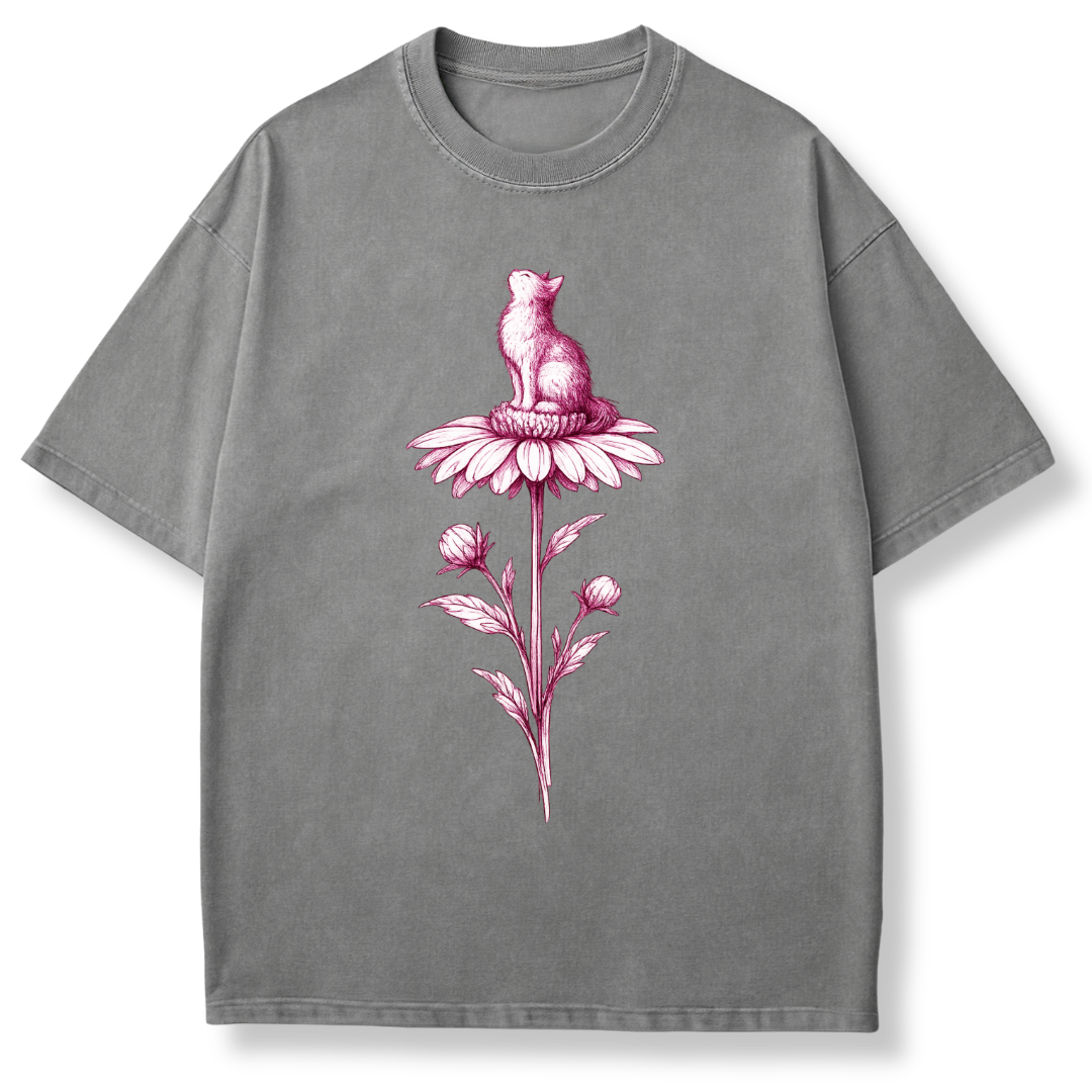Pink Flower Sketch T-shirt