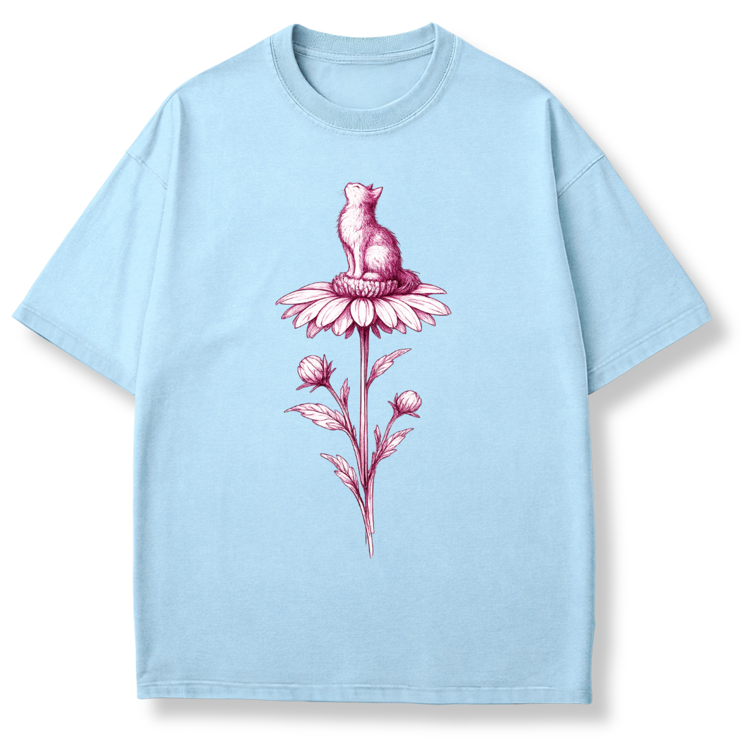 Pink Flower Sketch T-shirt
