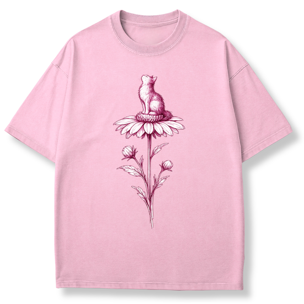 Pink Flower Sketch T-shirt