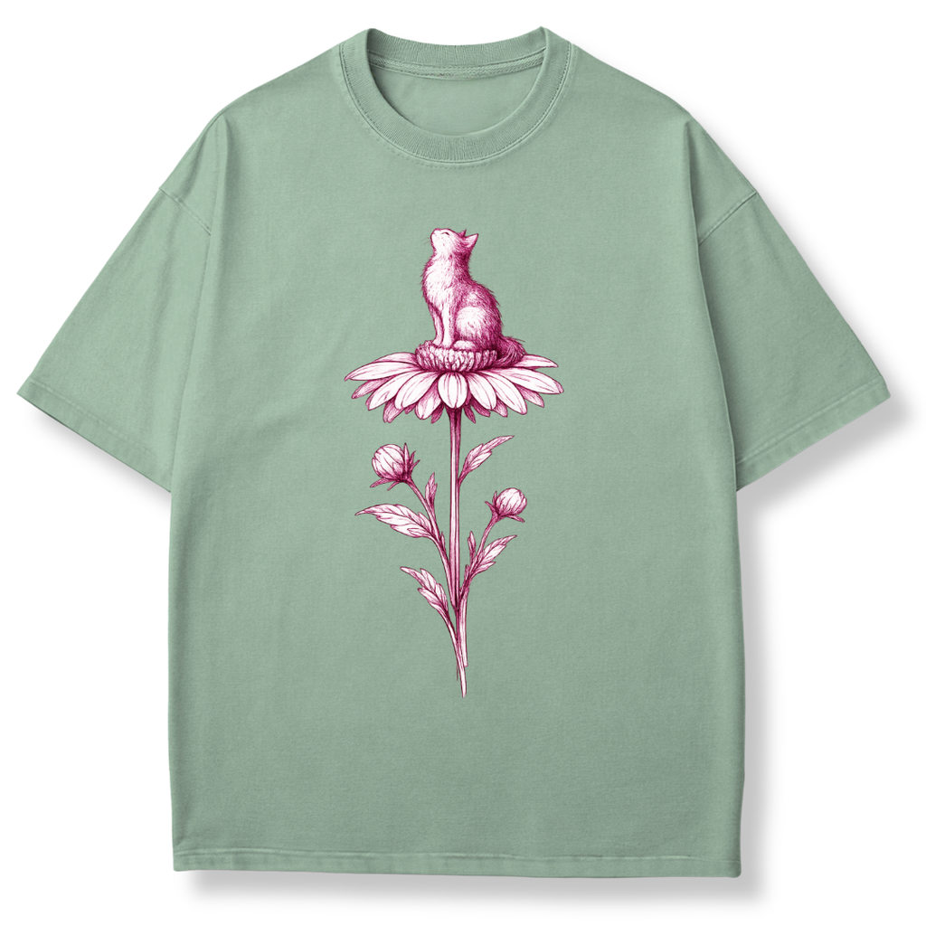 Pink Flower Sketch T-shirt
