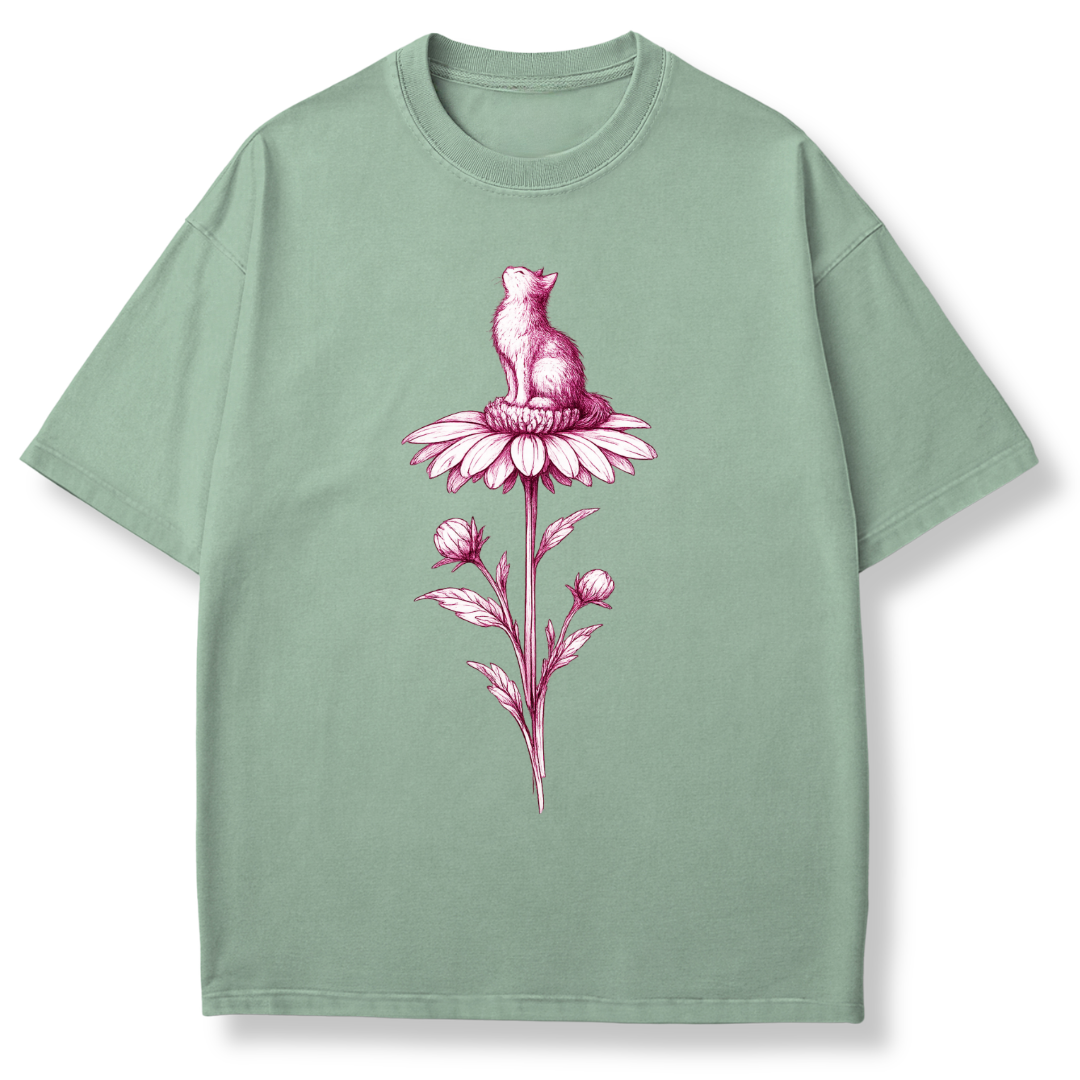 Pink Flower Sketch T-shirt