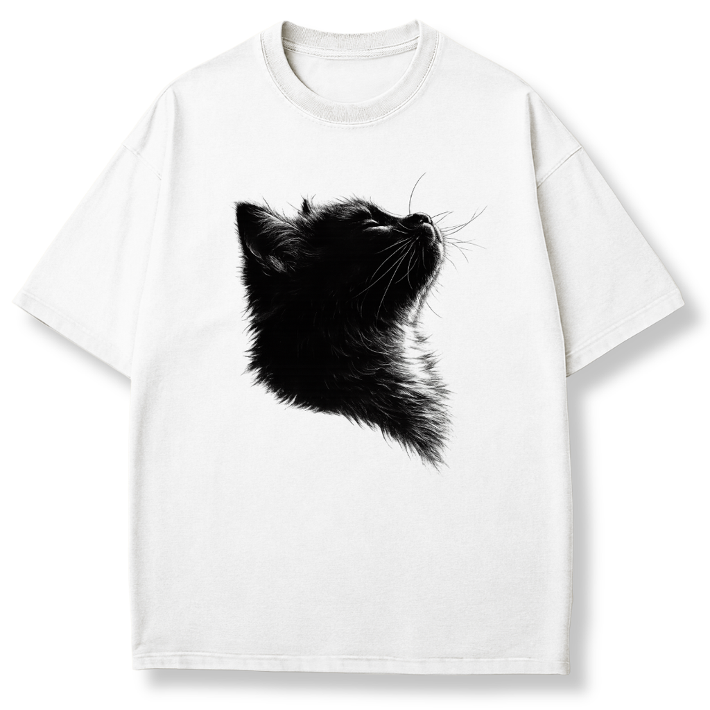 Detailed Cat Profile T-shirt