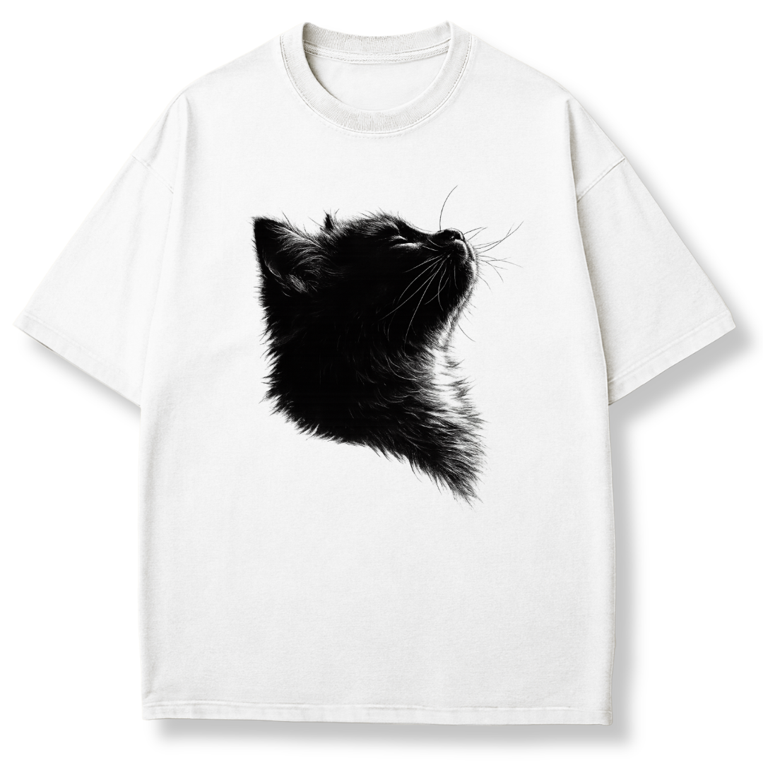 Detailed Cat Profile T-shirt