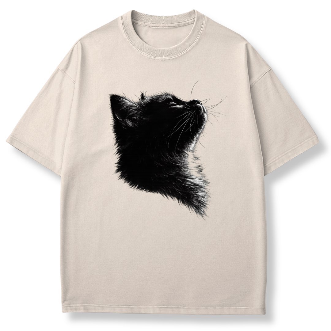 Detailed Cat Profile T-shirt