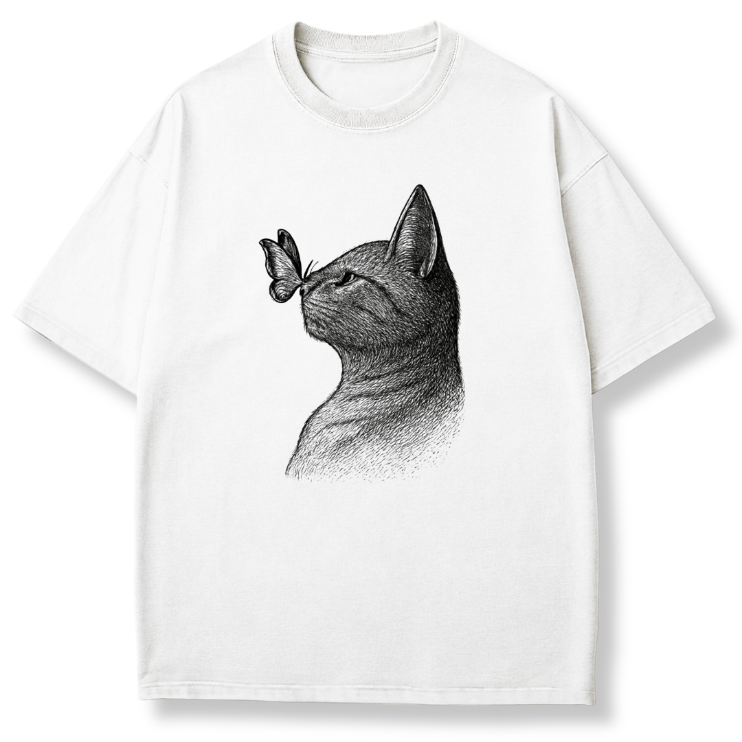 Cat & Butterfly T-shirt