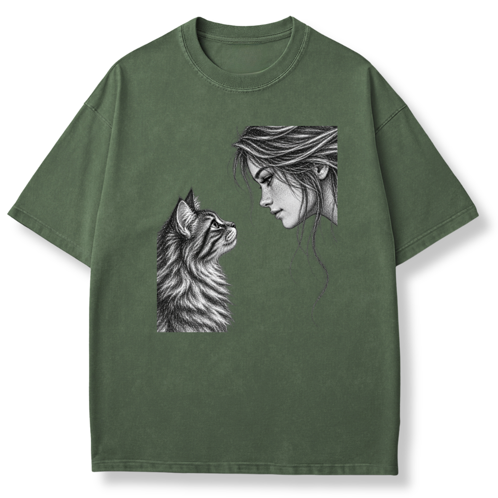 Woman & Cat T-shirt