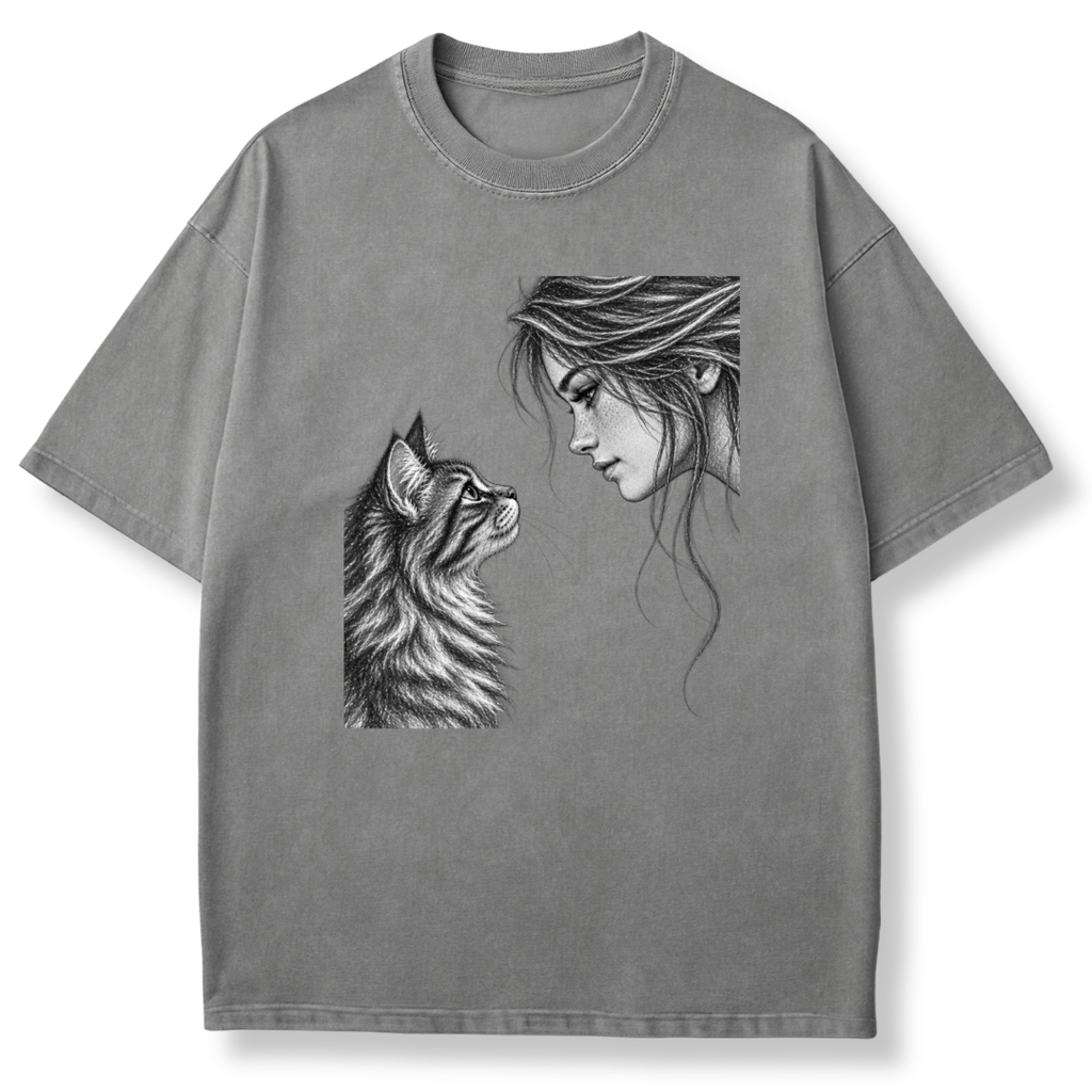Woman & Cat T-shirt
