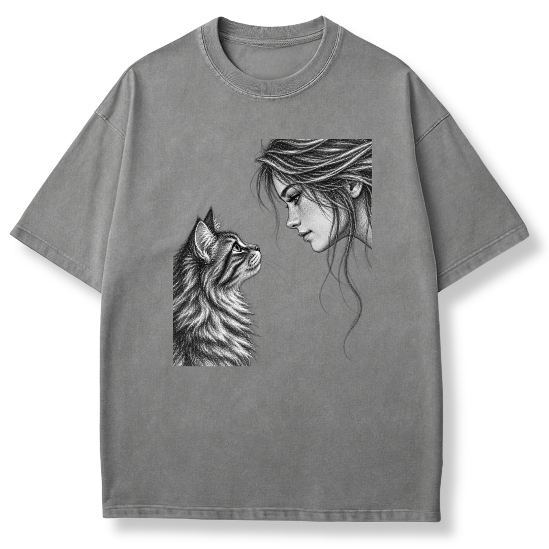 Woman & Cat T-shirt