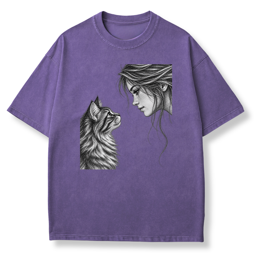 Woman & Cat T-shirt
