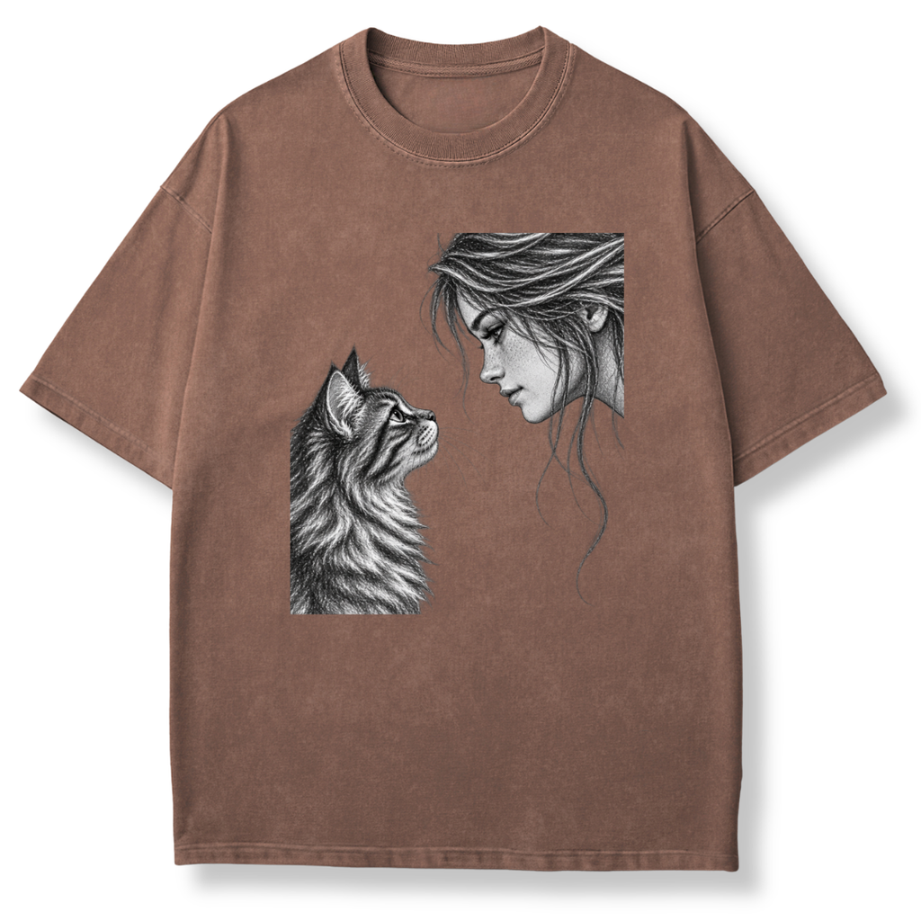 Woman & Cat T-shirt