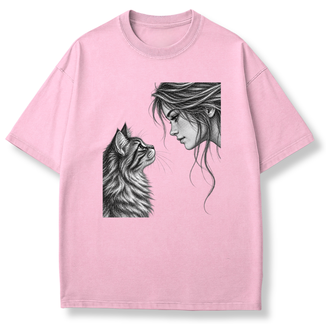 Woman & Cat T-shirt