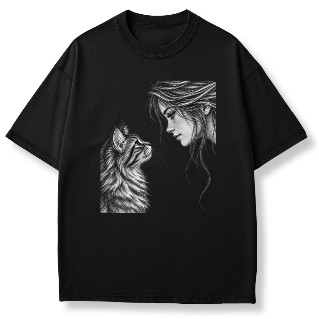 Woman & Cat T-shirt