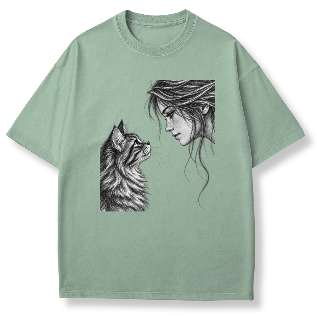 Woman & Cat T-shirt