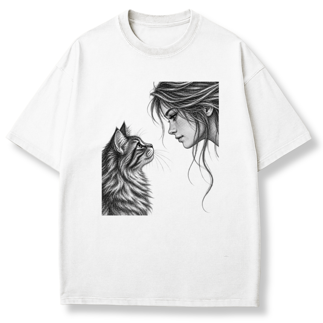 Woman & Cat T-shirt