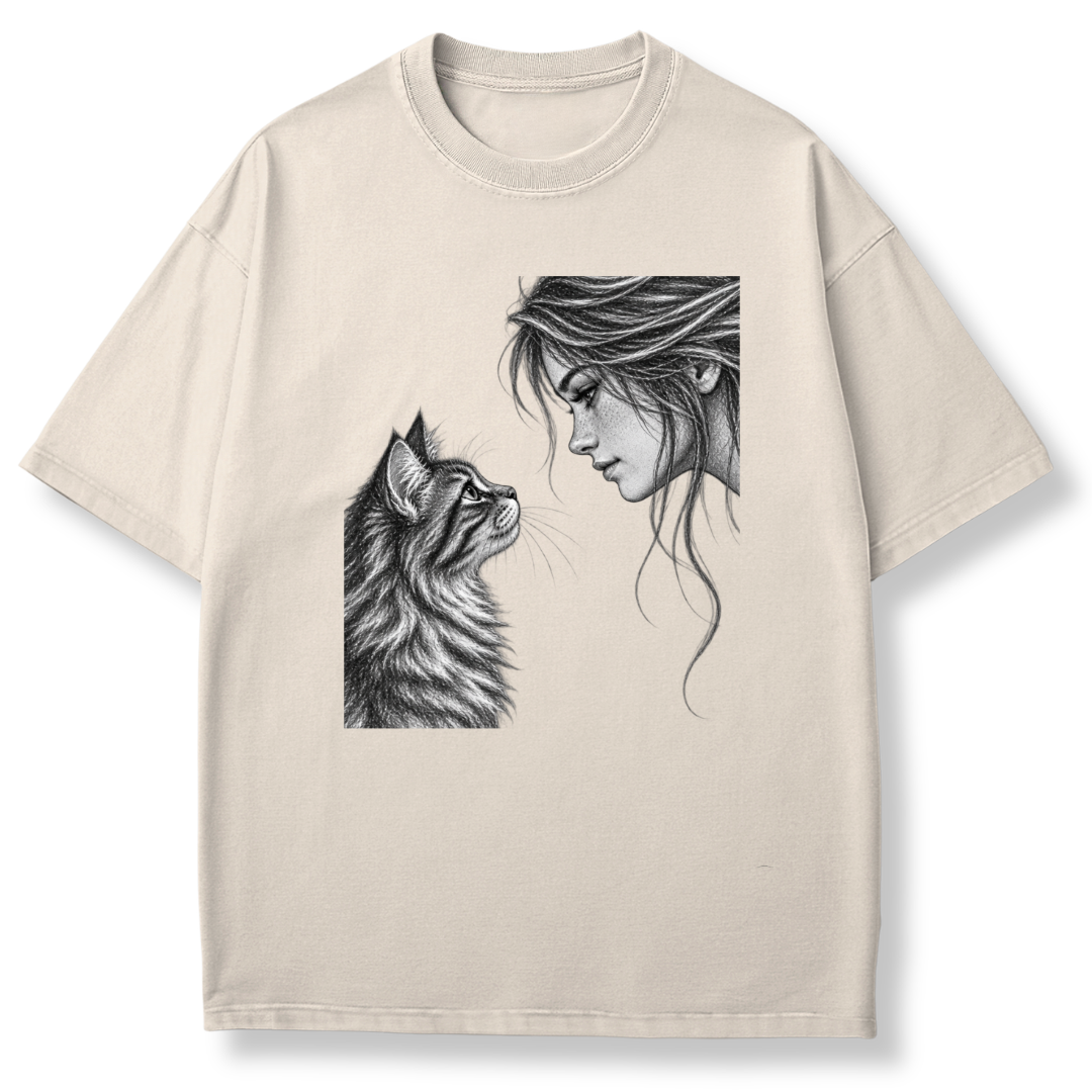 Woman & Cat T-shirt