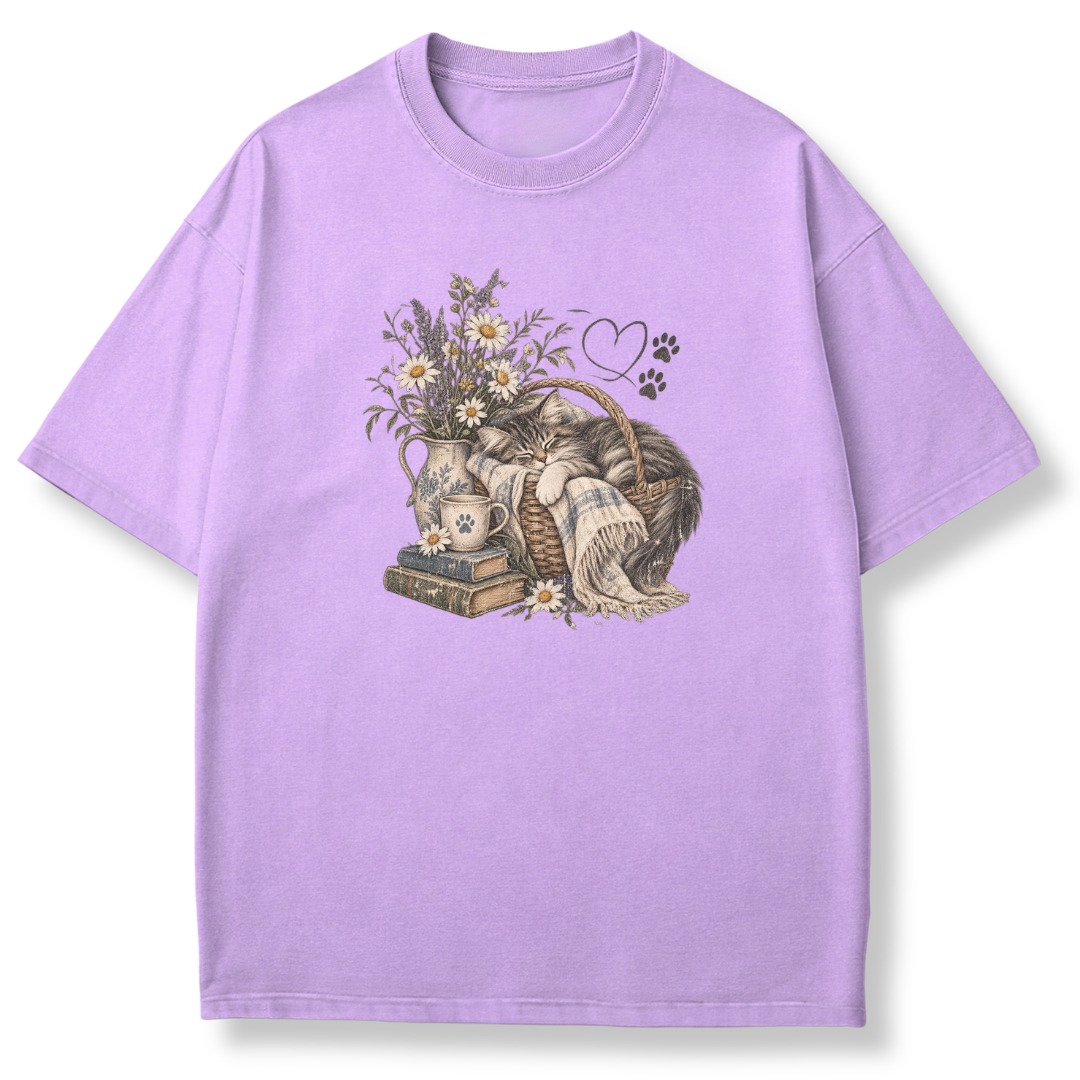 Cozy Cat Basket T-shirt