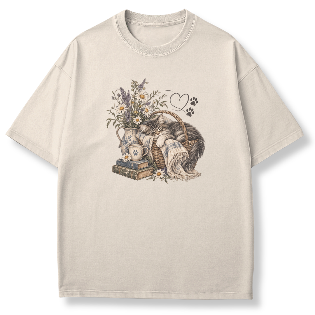 Cozy Cat Basket T-shirt