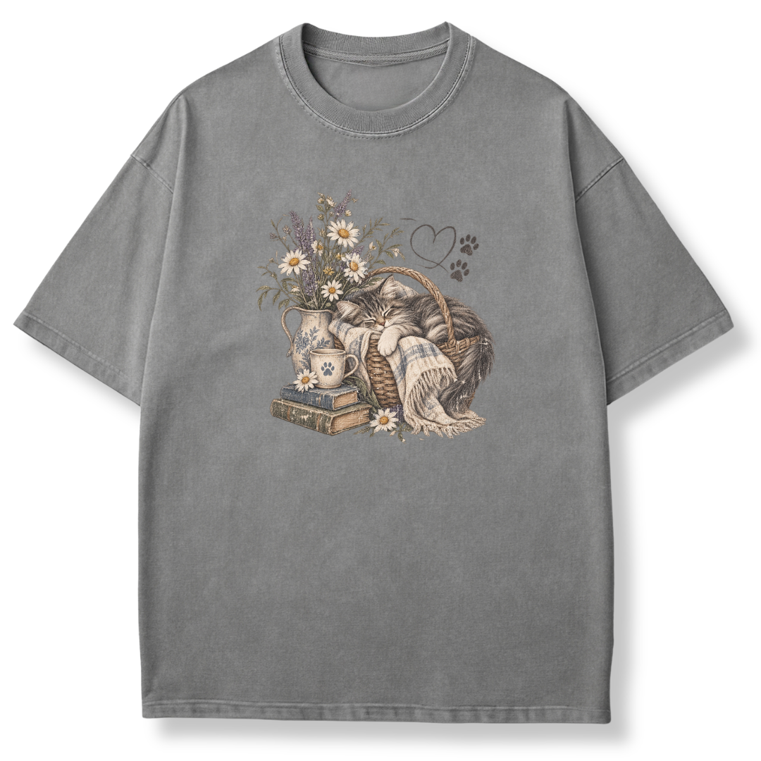 Cozy Cat Basket T-shirt