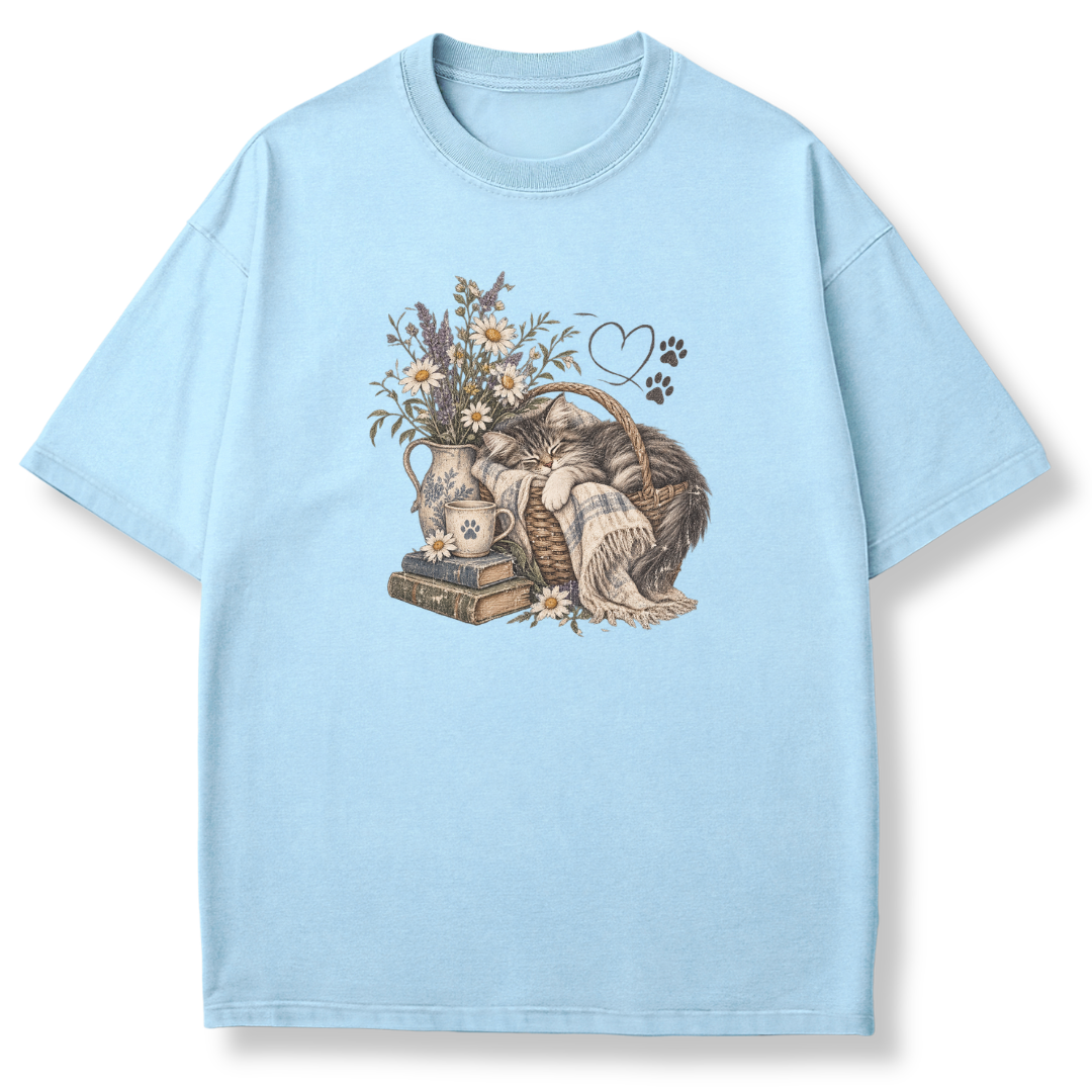 Cozy Cat Basket T-shirt