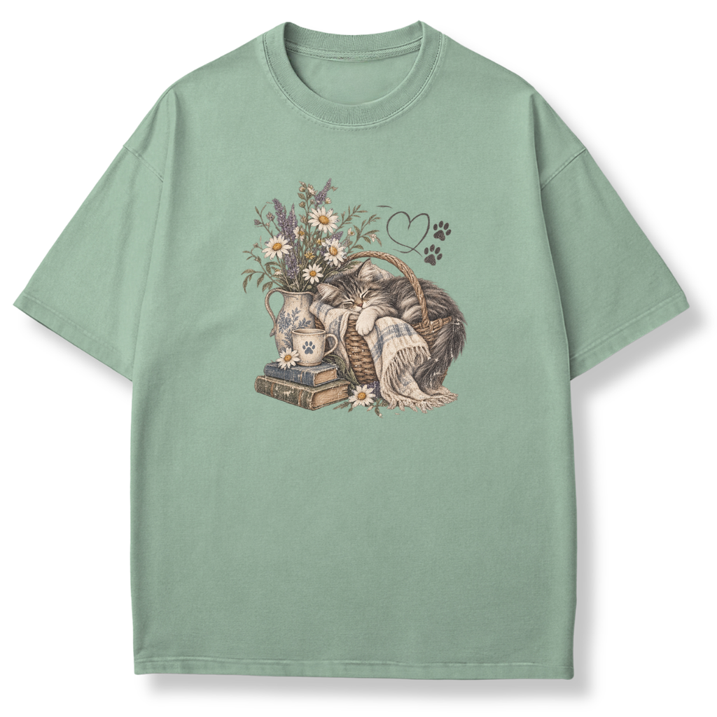 Cozy Cat Basket T-shirt