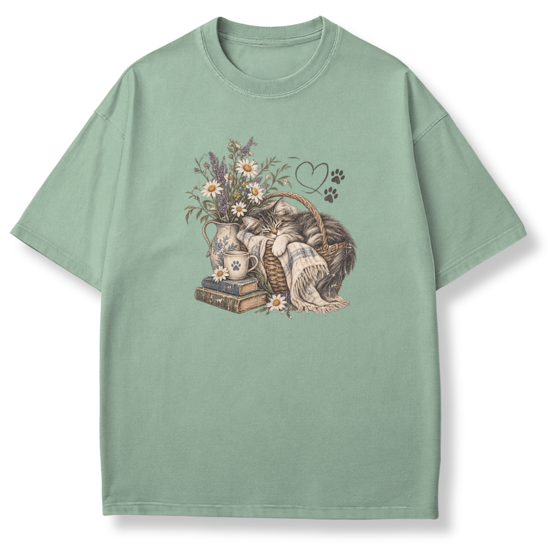 Cozy Cat Basket T-shirt