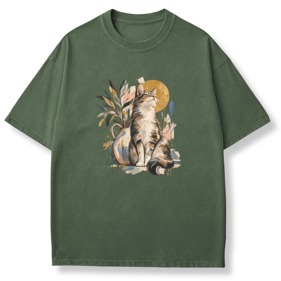 Abstract Cat Art T-shirt