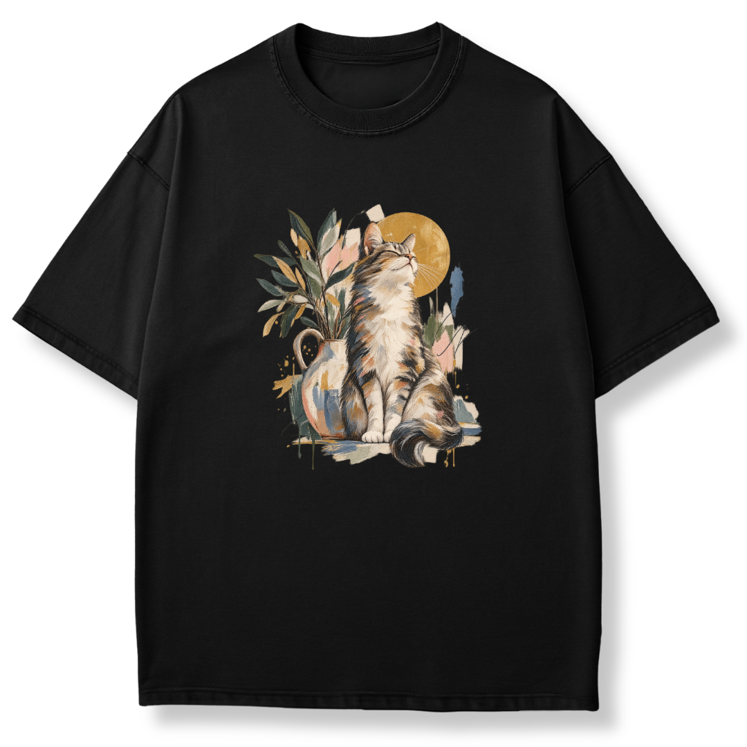 Abstract Cat Art T-shirt