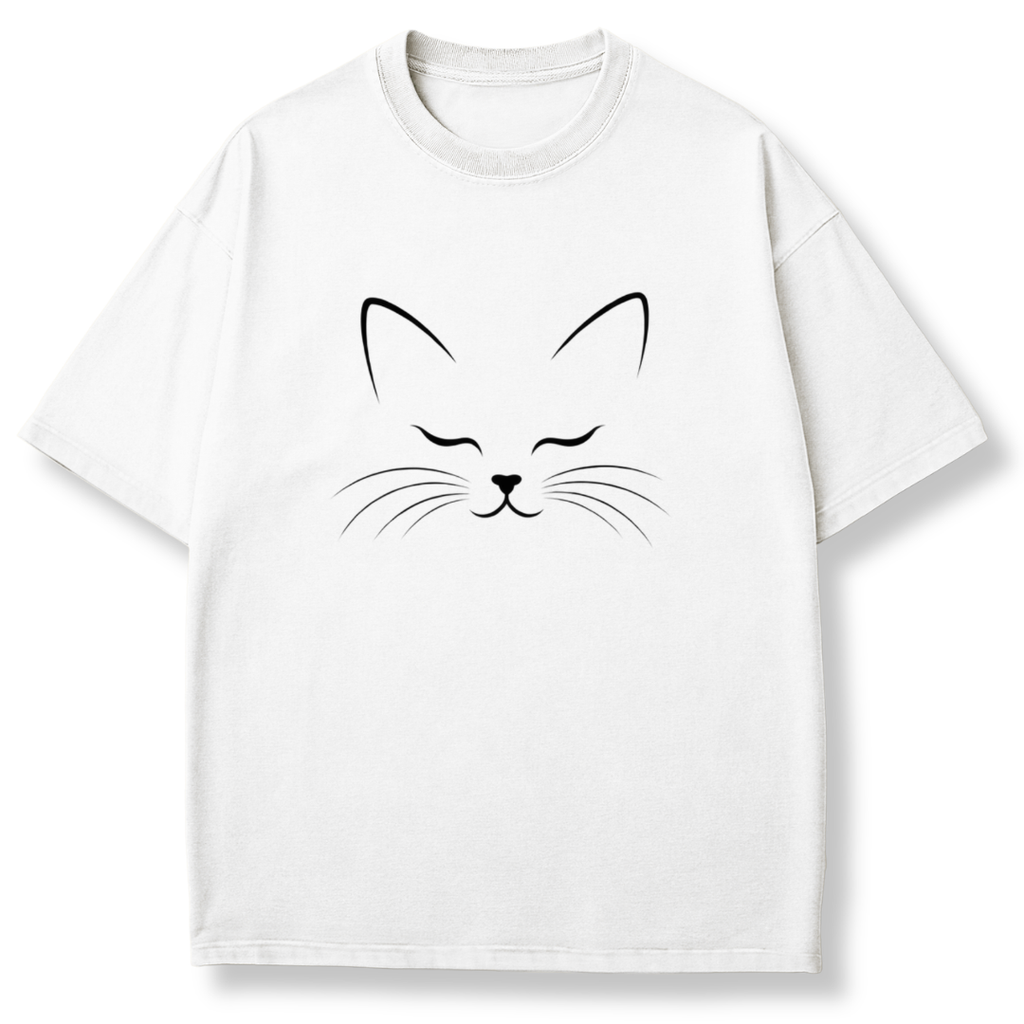 Minimalist Cat Face T-shirt