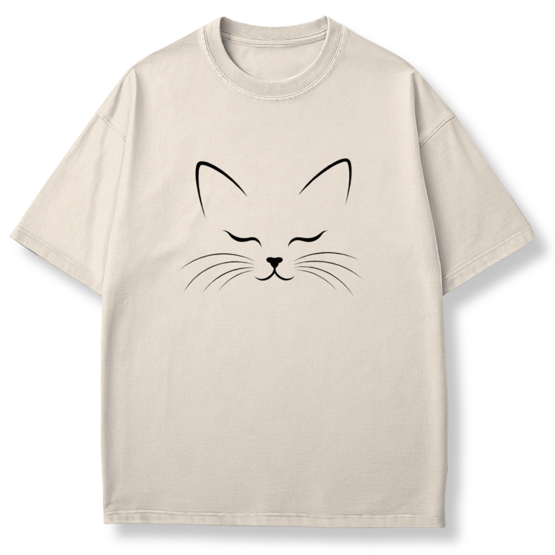 Minimalist Cat Face T-shirt