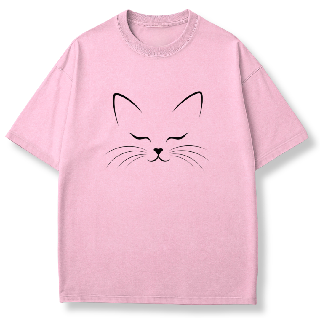 Minimalist Cat Face T-shirt