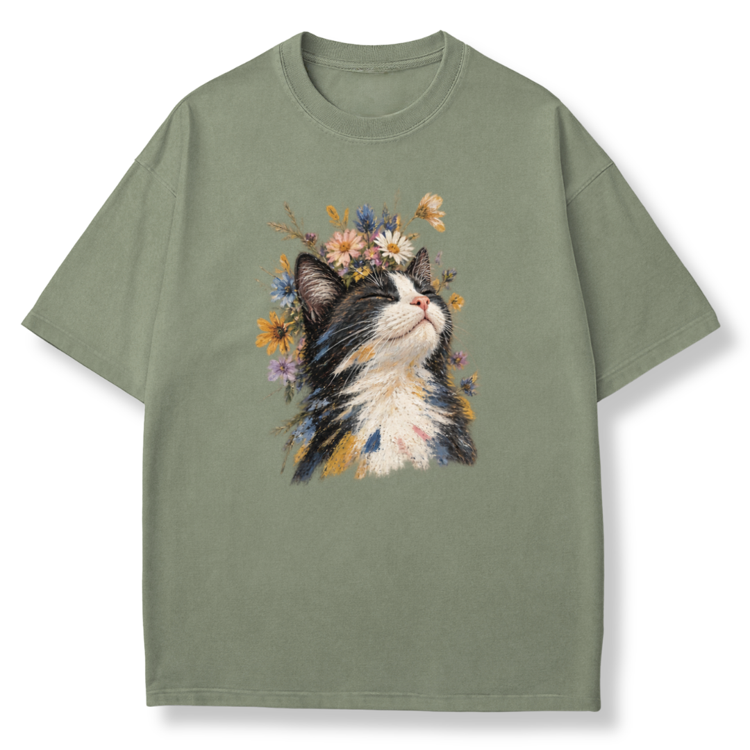 Painterly Cat Portrait T-shirt