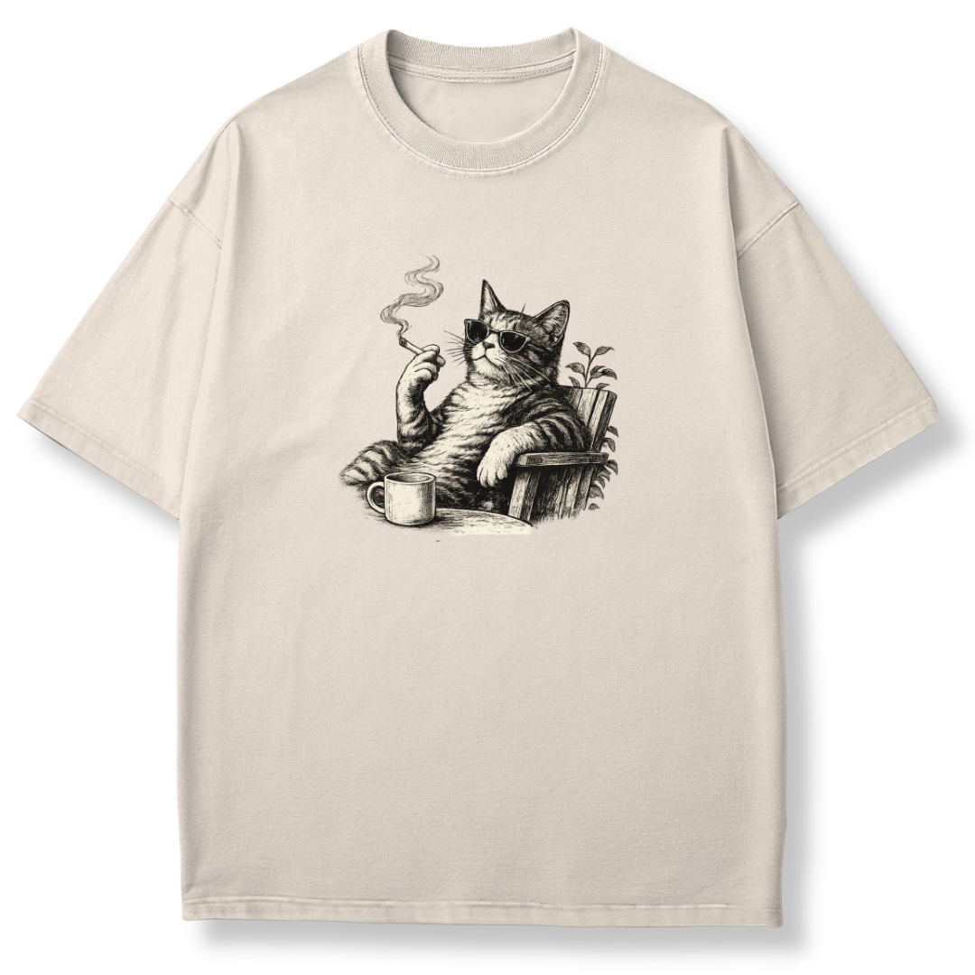 Vintage Smoking Cat T-shirt