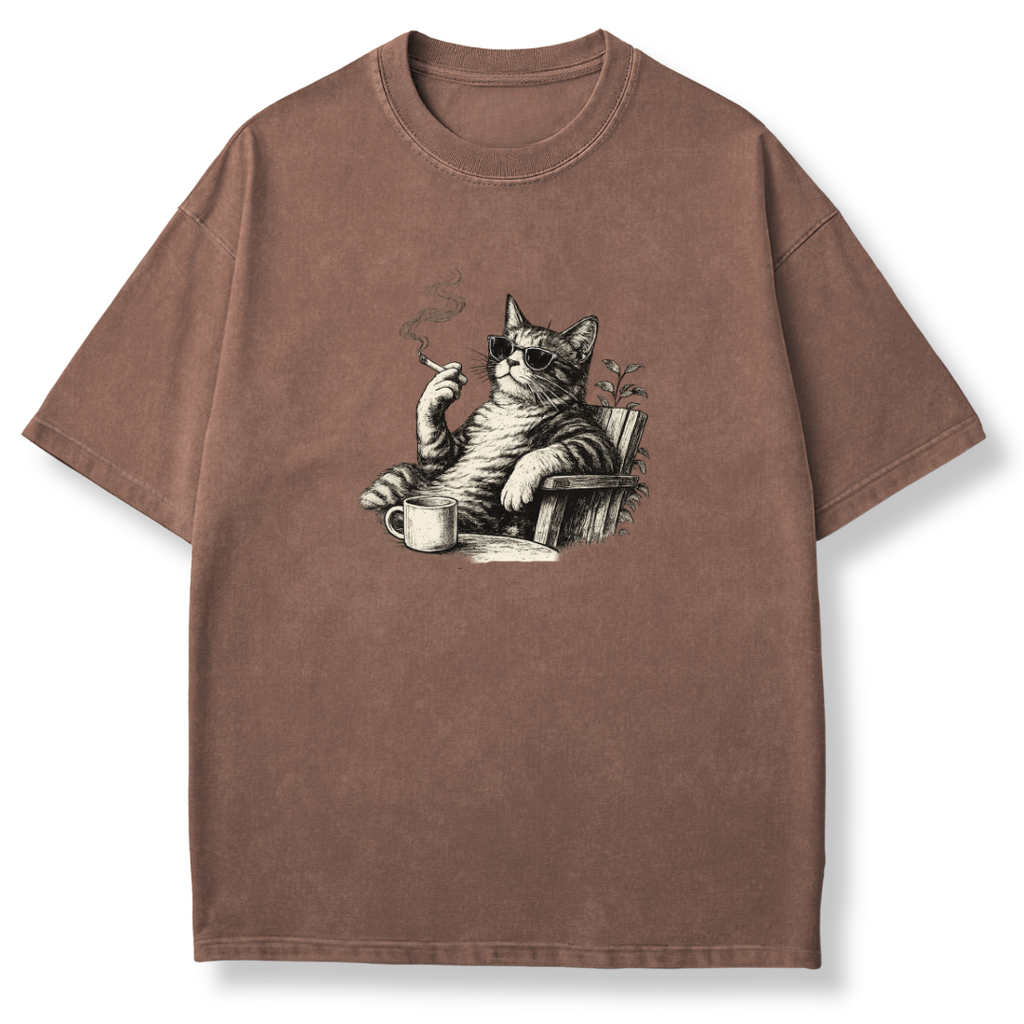 Vintage Smoking Cat T-shirt