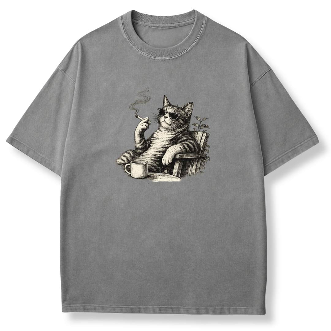 Vintage Smoking Cat T-shirt