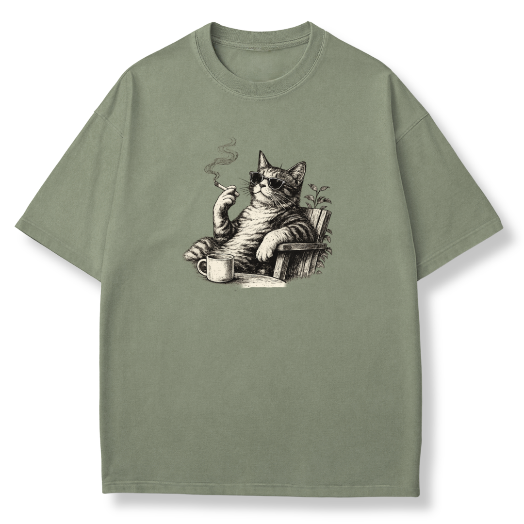 Vintage Smoking Cat T-shirt