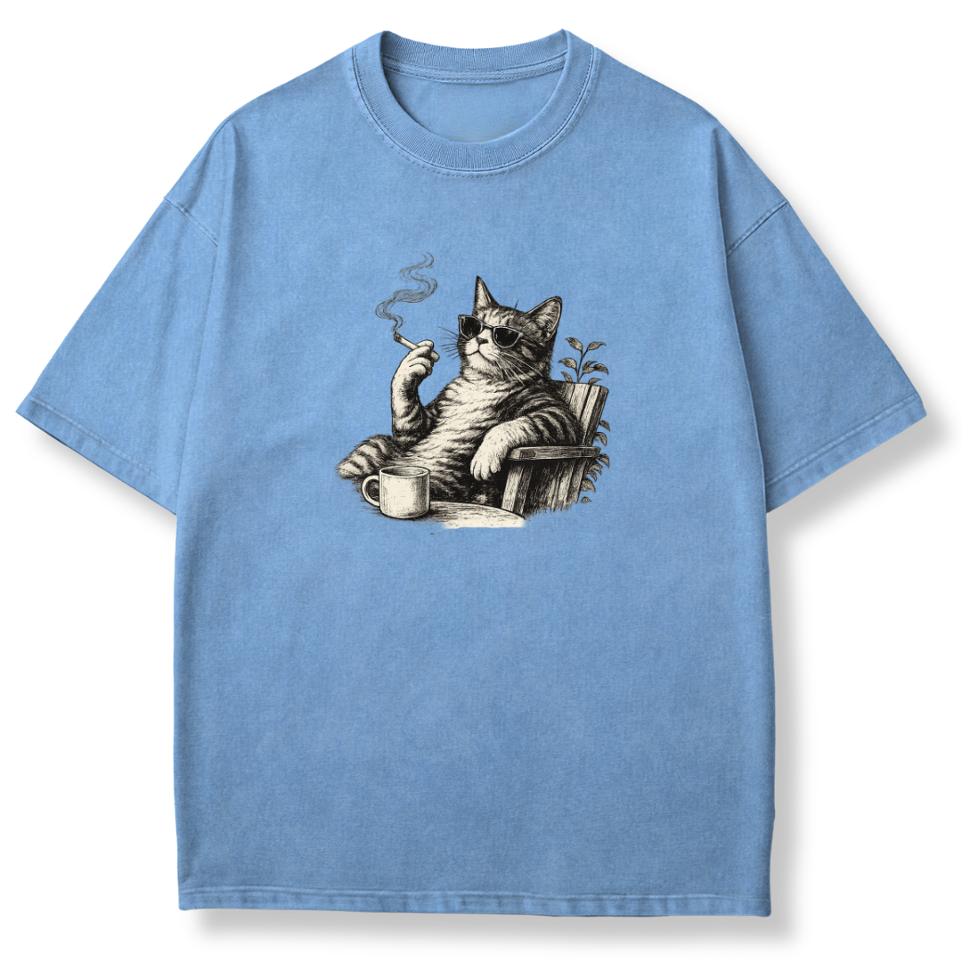 Vintage Smoking Cat T-shirt
