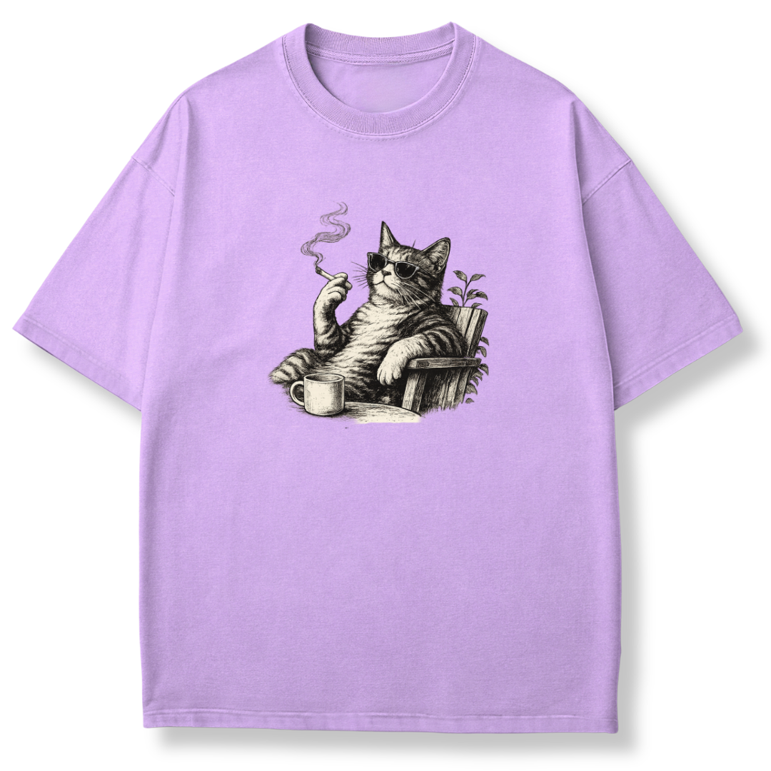 Vintage Smoking Cat T-shirt