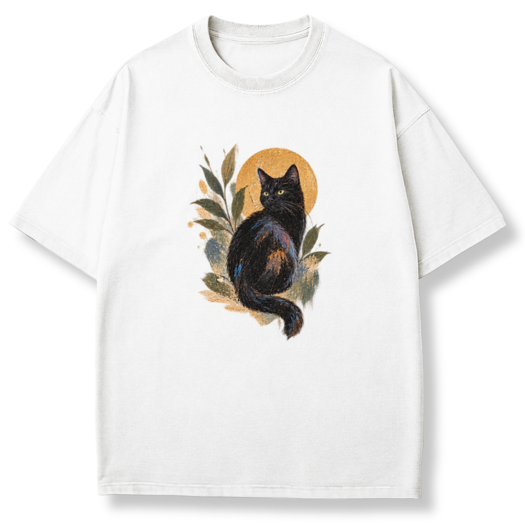 Abstract Black Cat T-shirt