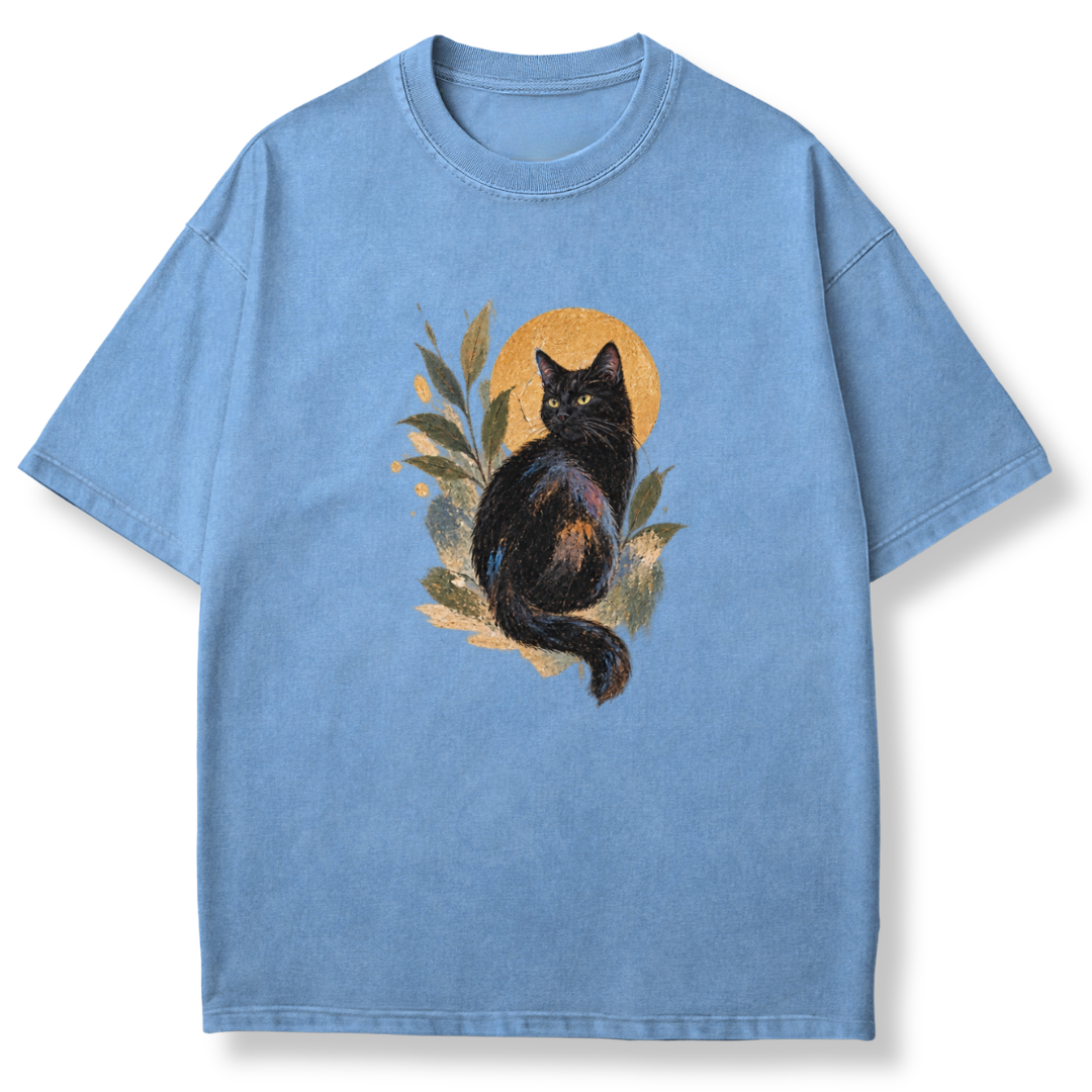 Abstract Black Cat T-shirt