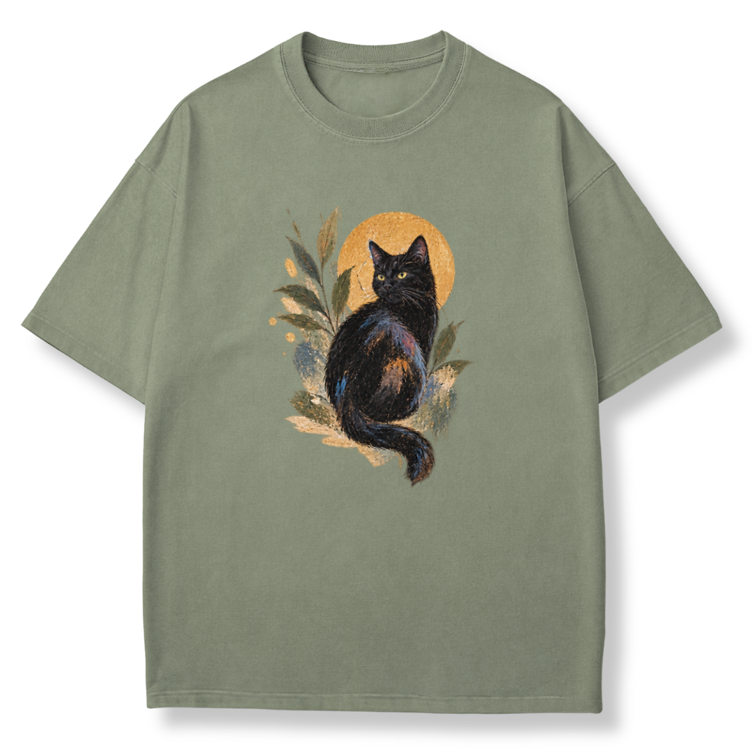 Abstract Black Cat T-shirt