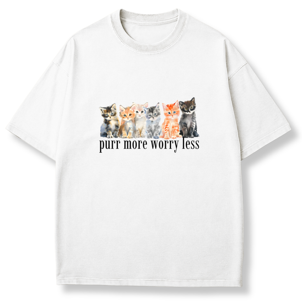 Purr More Worry Less Cat T-shirt