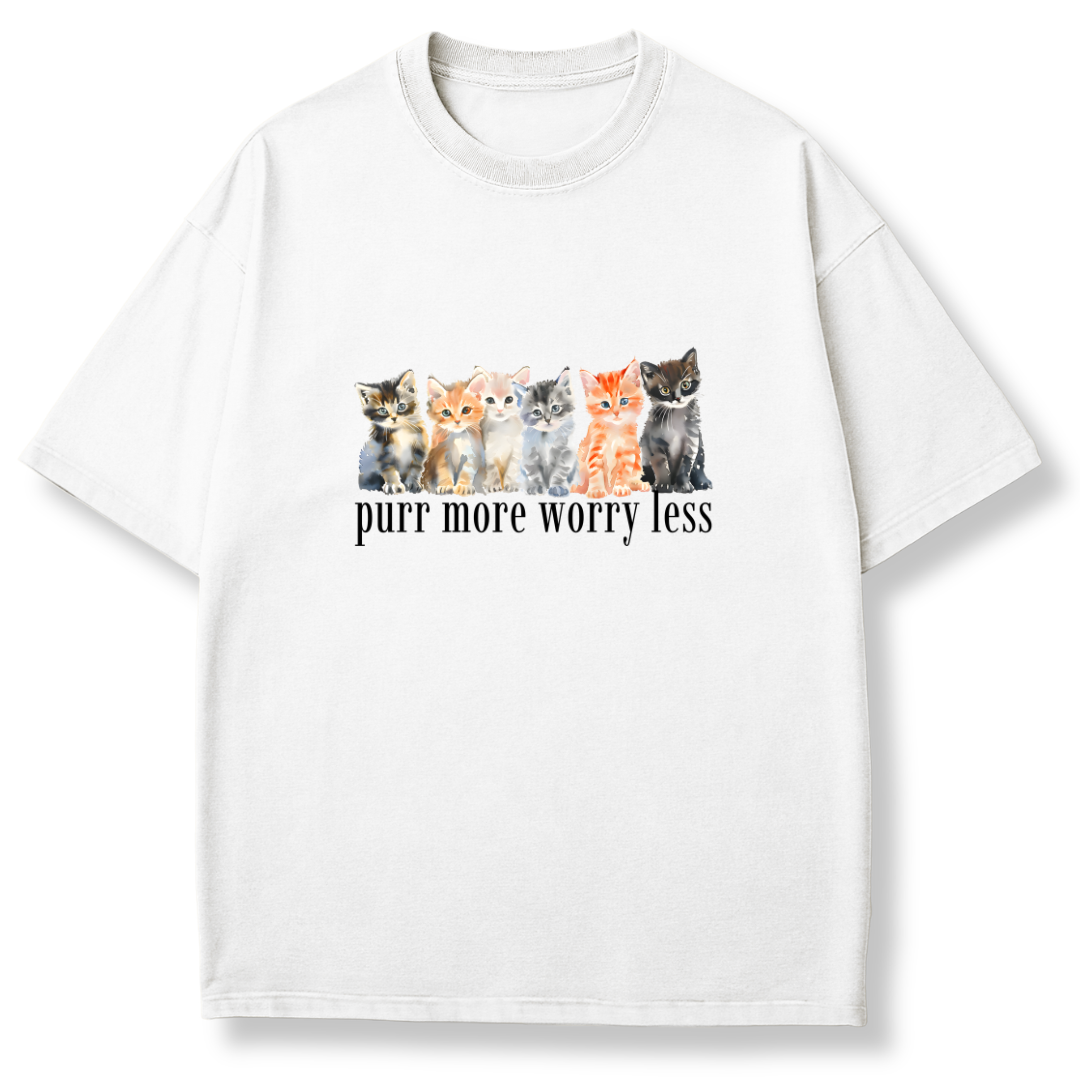 Purr More Worry Less Cat T-shirt
