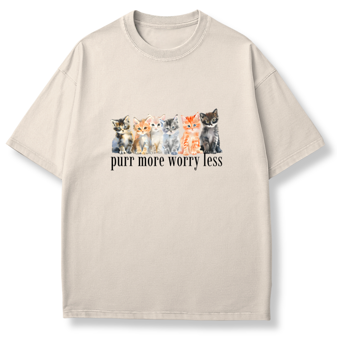 Purr More Worry Less Cat T-shirt