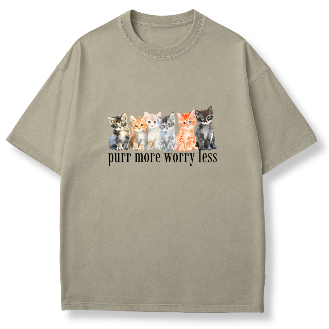 Purr More Worry Less Cat T-shirt