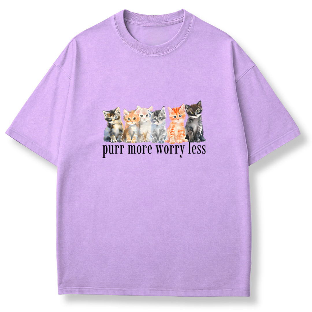 Purr More Worry Less Cat T-shirt