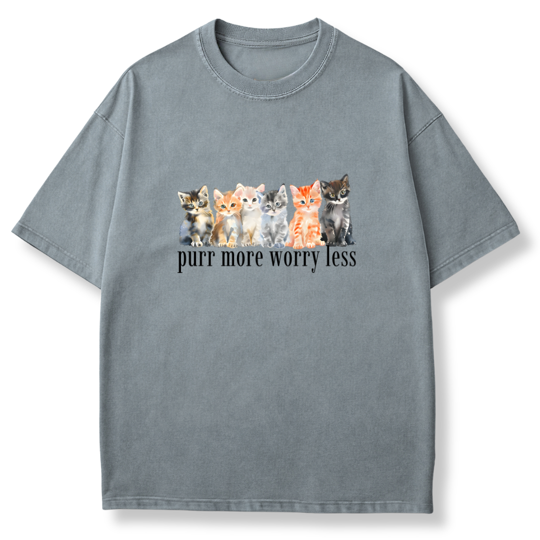 Purr More Worry Less Cat T-shirt