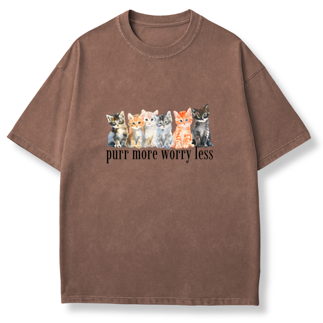 Purr More Worry Less Cat T-shirt